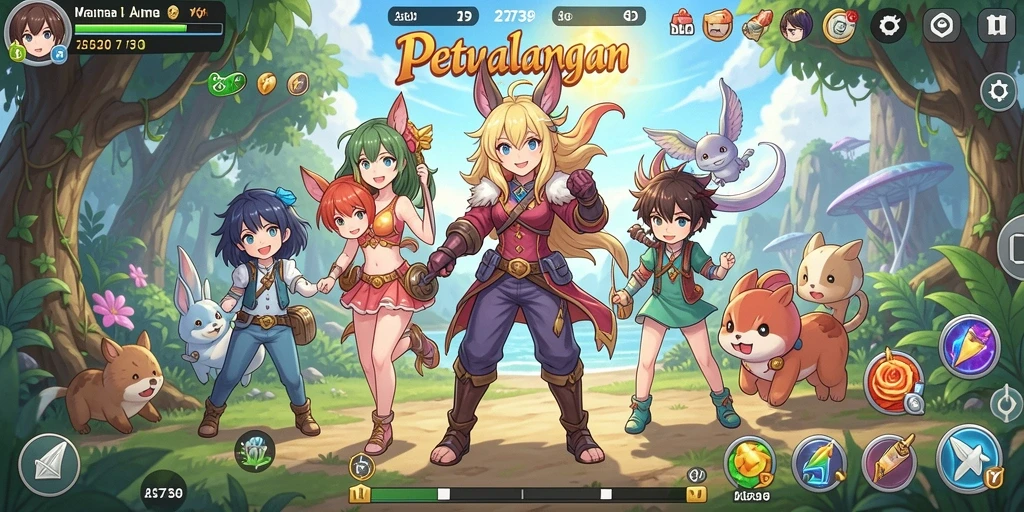 Screenshot menampilkan karakter utama dalam pertarungan seru di dunia Anime.