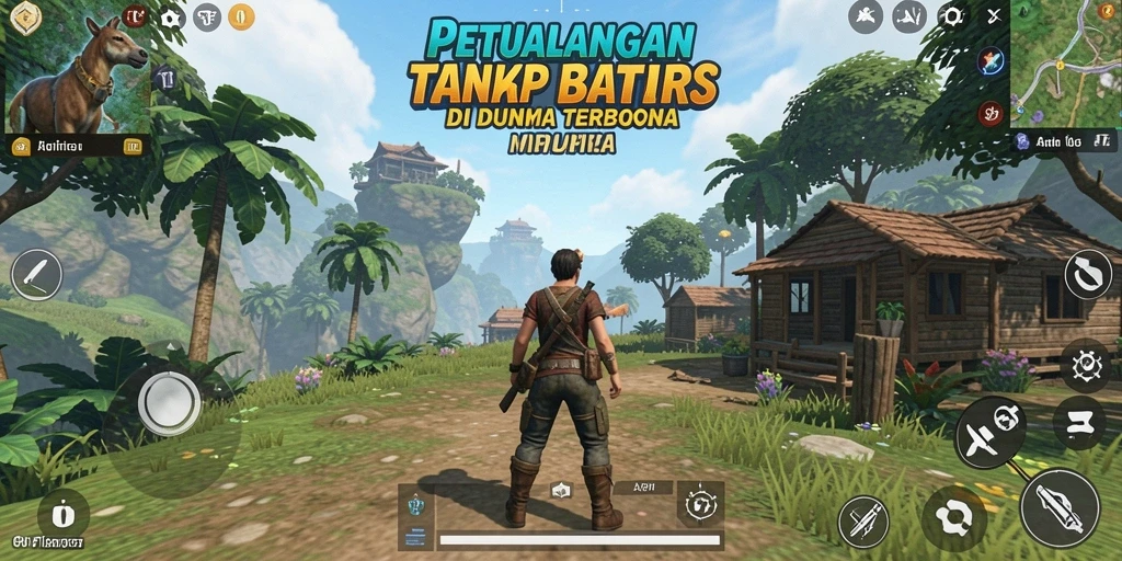 Screenshot utama menunjukkan aksi seru gameplay Open World API77.