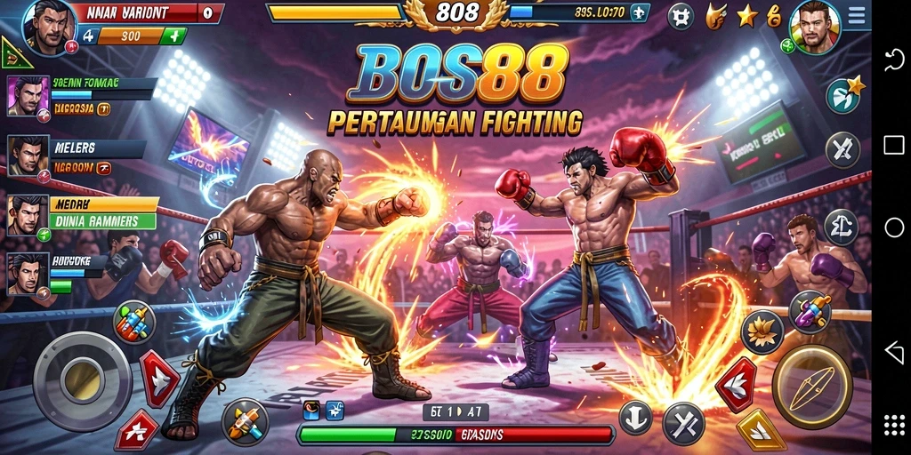 Tampilan gameplay seru dan dinamis dalam BOS88.