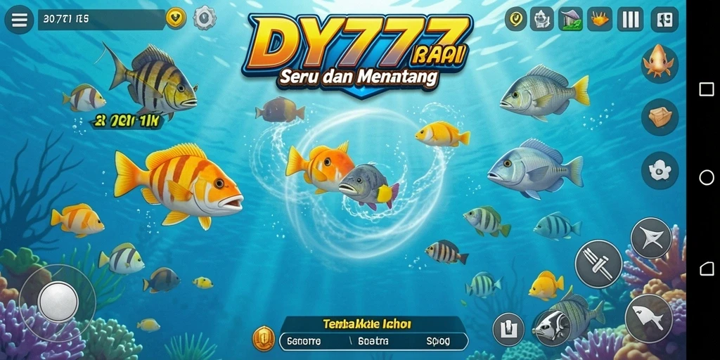 Screenshot gameplay DY777 menampilkan aksi menembak ikan yang seru.