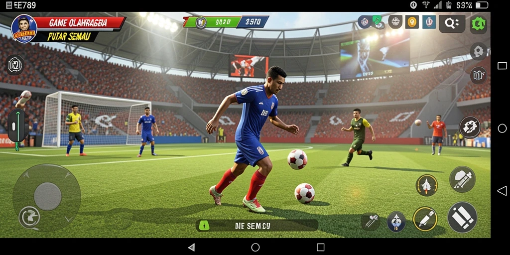 Screenshot EE789 menampilkan aksi seru dalam permainan olahraga yang menegangkan.