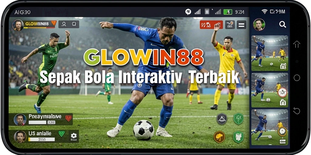 Tampilan gameplay menakjubkan dari GLOWIN88 dengan aksi sepak bola yang seru.