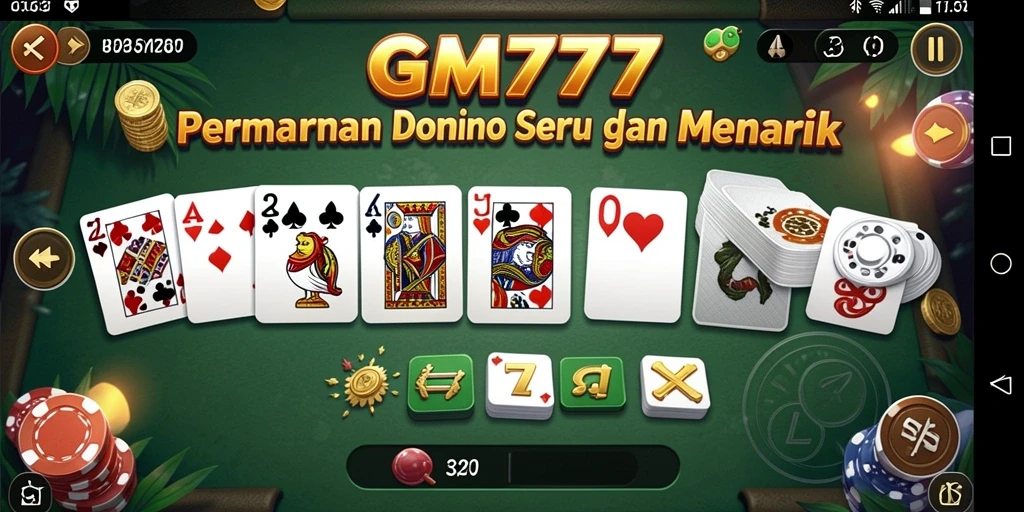 Screenshot gameplay GM777 menampilkan aksi seru permainan Domino.