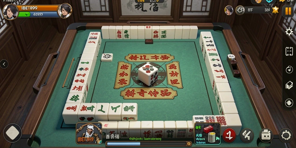 Screenshot gameplay IBET899 yang menampilkan papan Mahjong yang menarik.