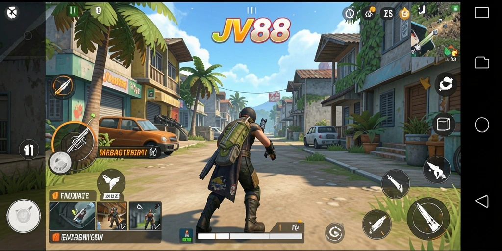 Tampilan gameplay <strong>JV88</strong> yang menampilkan aktivitas simulasi yang mendalam.