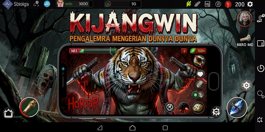 Tampilan gameplay menegangkan di KIJANGWIN yang memacu adrenalin.