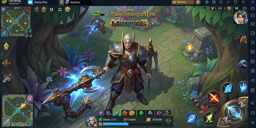 Tangkapan layar gameplay OKWIN menunjukkan aksi seru dalam dunia MMORPG.