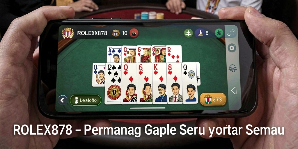Tampilan gameplay Gaple yang seru di aplikasi ROLEX878.