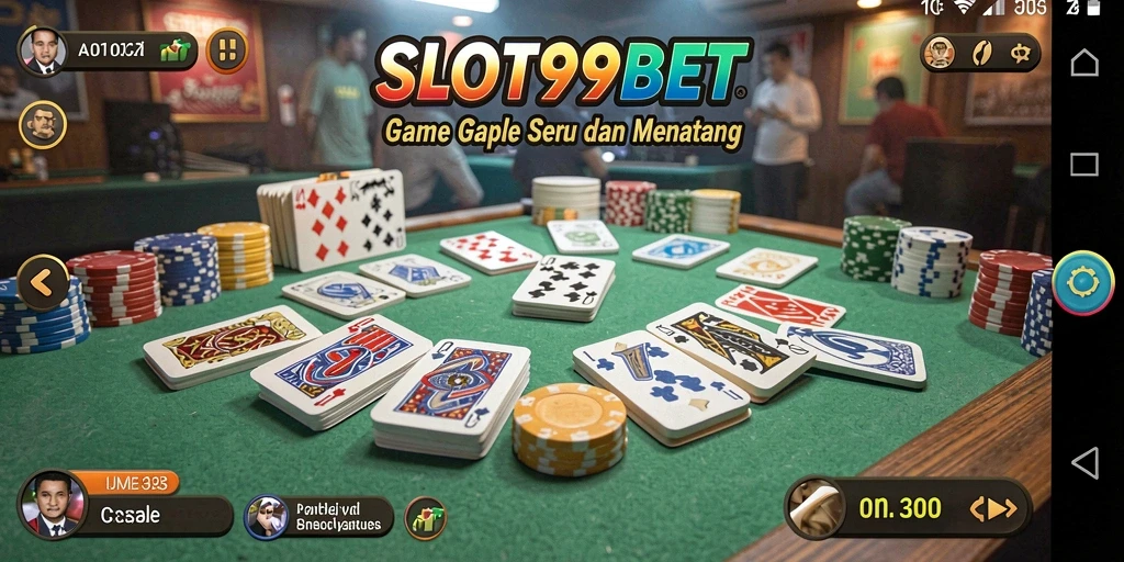 Tampilan gameplay SLOT99BET yang menarik saat bermain Gaple.