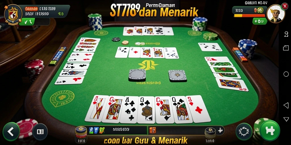 Screenshot gameplay ST789 menampilkan aksi seru permainan Gaple.